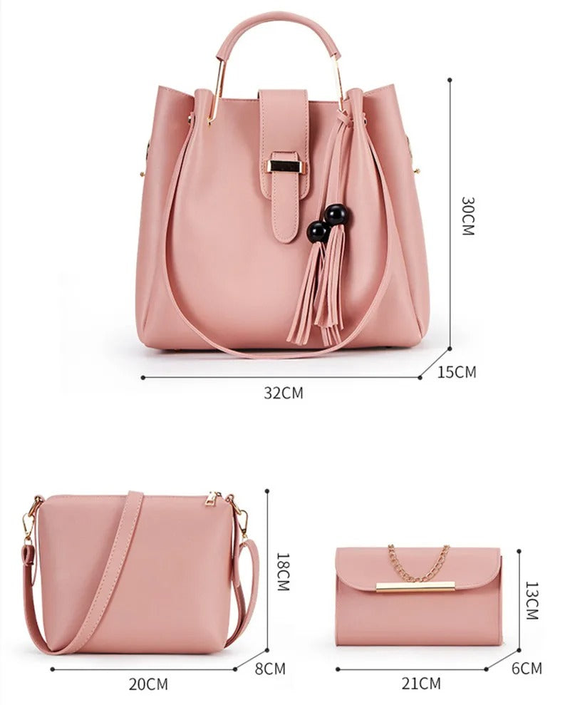 Leather Bags Set for Women (3pcs)