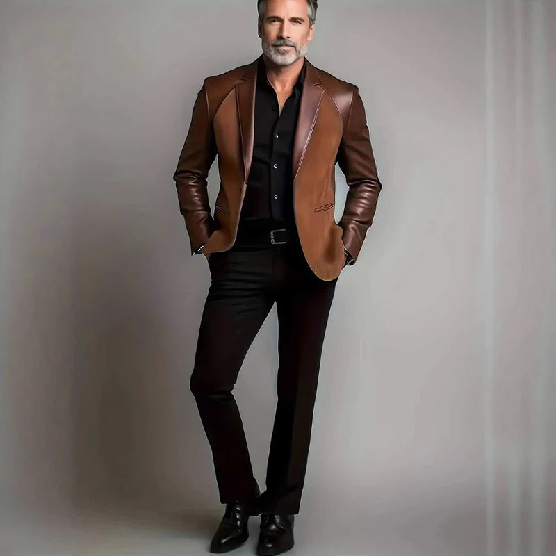 Stylish Suit-collar Coat For Middle-aged Dads